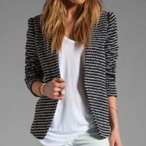 Theory Black and White Striped Blazer